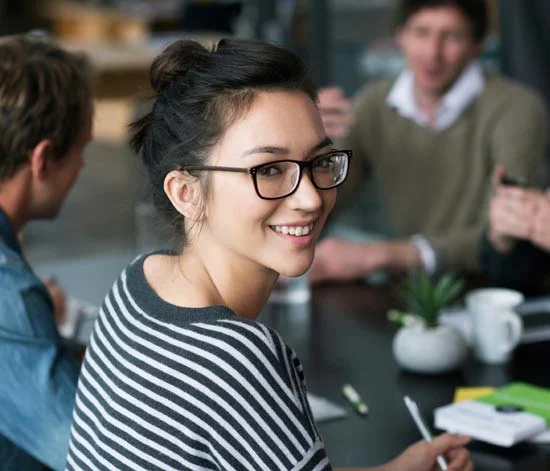 a person wearing glasses