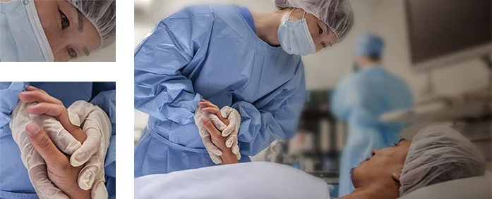 a doctor examining a patient
